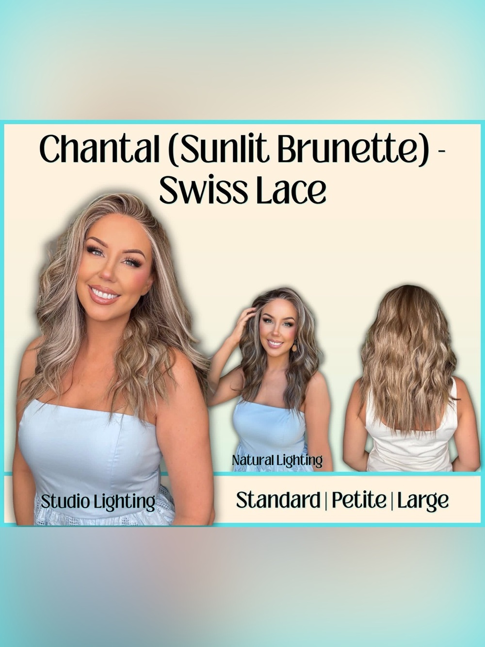 Chantal (Sunlit Brunette) Swiss Lace Wig - Sunlit Brunette